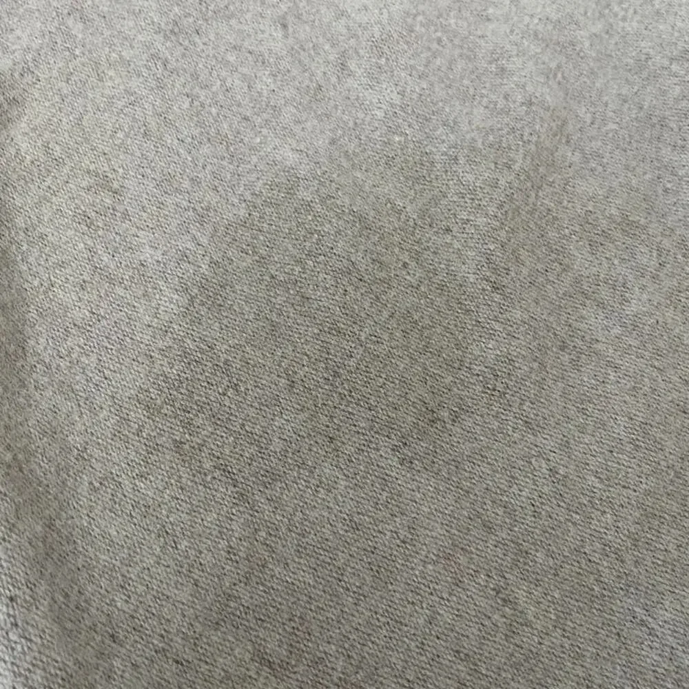 Taupe Throw Blanket Knotted Fringe Wool 67